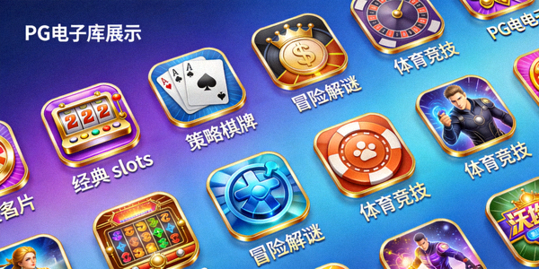 PG模拟器游戏库全品类展示 - 多种PG电子游戏图标排列